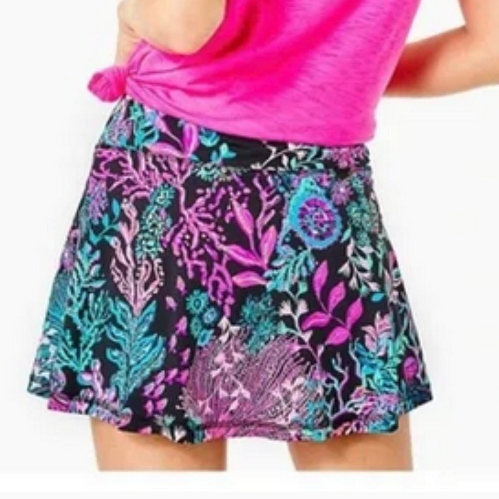 Lilly Pulitzer Luxletic Aila Skort Onyx Twilight Coral Color Size XS NWT - Picture 2 of 10